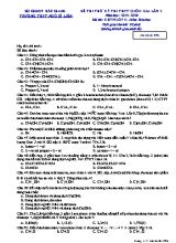 Đề thi thử THPT Quốc gia lần 3 môn Hóa học Lớp 11 - Mã đề 896 - Năm học 2019-2020 - Trường THPT Ngô Sĩ Liên
